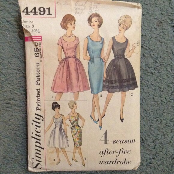 Lot of 3 (1 UNCUT 2 CUT) 1950s-1960s Vintage Sewing Patterns - Picture 4 of 7